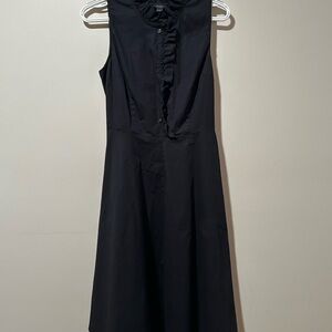 Ann Taylor Black Ruffled Midi Dress